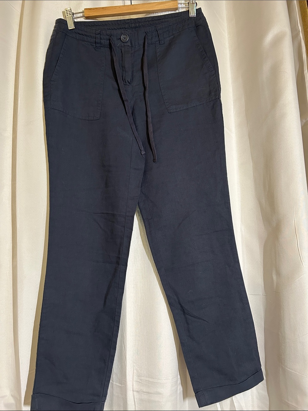 Cynthia Rowley Charcoal Straight-Leg Drawstring Pants